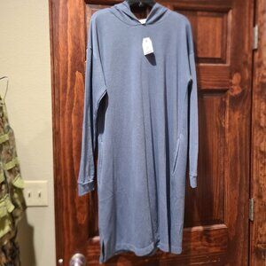 New Time and Tru Ombre Sweatshirt Hoodie Dress Blue Gray